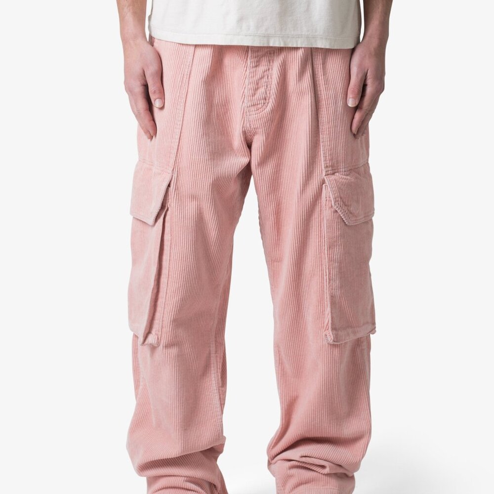 mnml Ultra Baggy Corduroy Cargo Pants - Pink Size 38Pink / 38